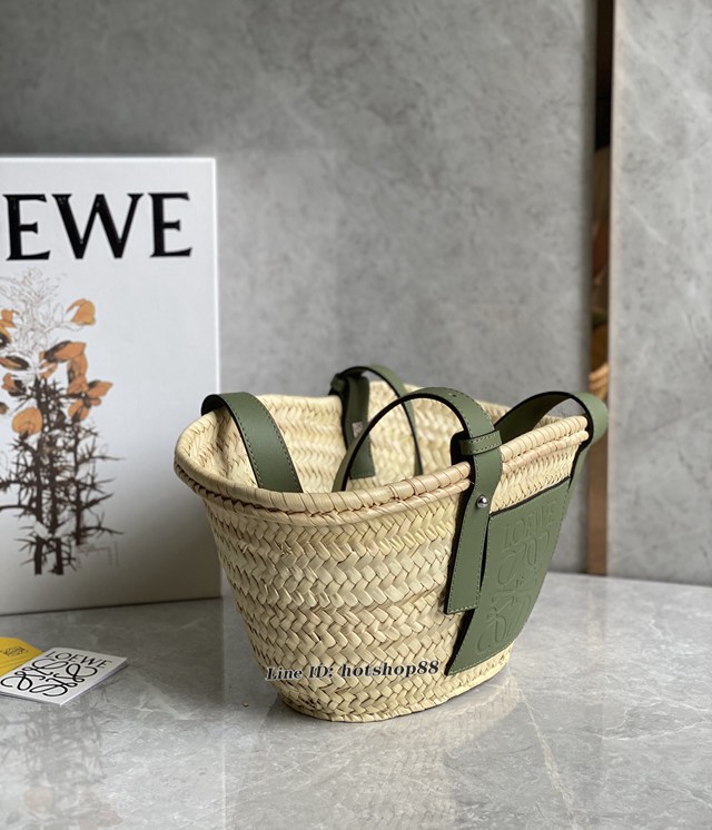 Loewe專櫃同步2022最新款白色草編菜籃子 羅意威小號草編包 型號10129 lyw1361